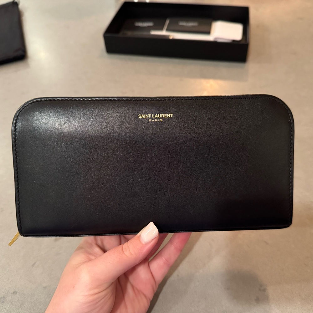 Saint Laurent black leather Continental Wallet
